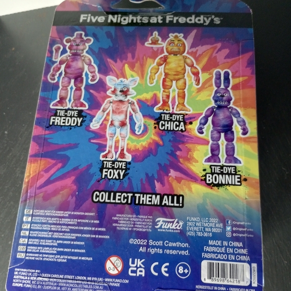 New Five Nights at Freddy's Tie dye Foxy 5 Inch Action Figure FNAF Funko Sealed - Picture 2 of 2